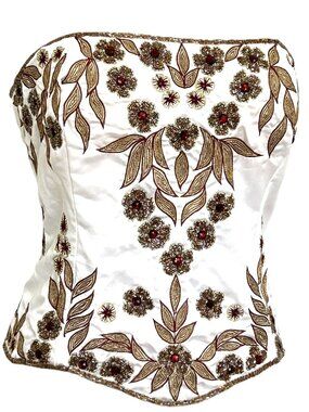 JASDEE Vintage Bustier Corset HandWork Gotta ThreadEmbroidery & Bead Style F3154